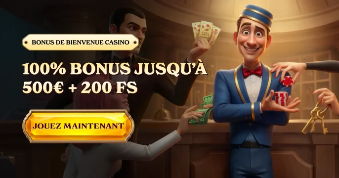 Bannière de bienvenue du casino Casoola avec bonus pour la France